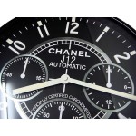 Chanel J12 Automatik-Wanduhr, schwarzes Zifferblatt Chronograph