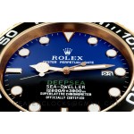 Rolex Sea-Dweller Deepsea D-Blue Rose Gold 38CM XL Wanduhr